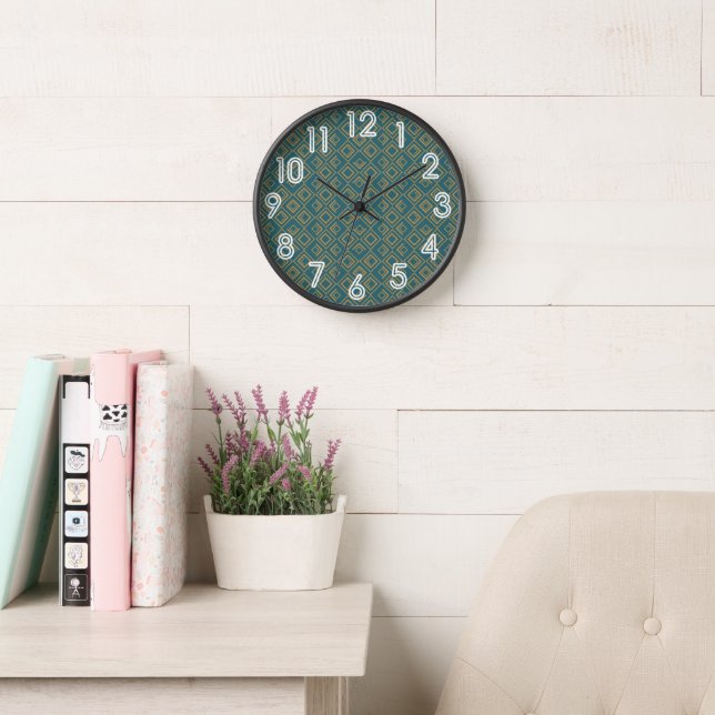 Turquoise Art Deco  Clock (Reading Room)