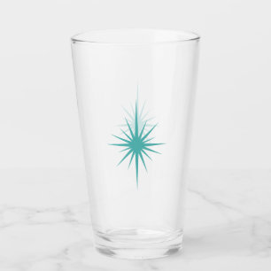 Turquoise Atomic Starburst Retro Midcentury Glass