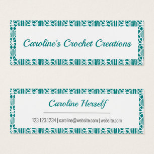 Turquoise avec Motif en dentelle Crochet blanc Car