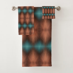 Turquoise avec Serviette de bain Brown en cuivre