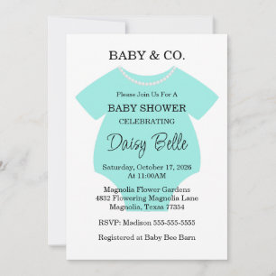 Turquoise Baby & Co. Baby Shower Brunch Invitation