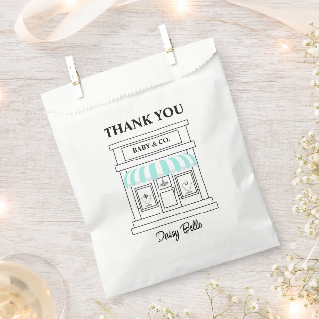 Turquoise Baby & Co. Shower Favour Bags (Clipped)