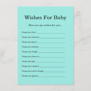 Turquoise Baby & Co. Wishes For Baby Enclosure Card