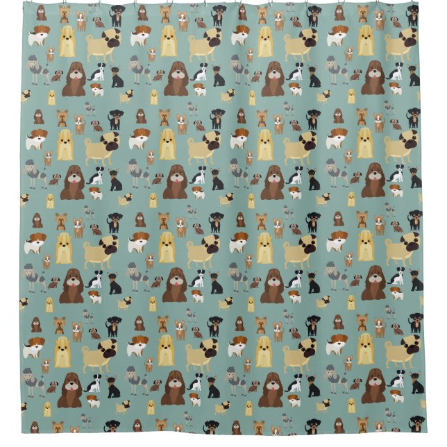 turquoise background dogs pattern (Front)