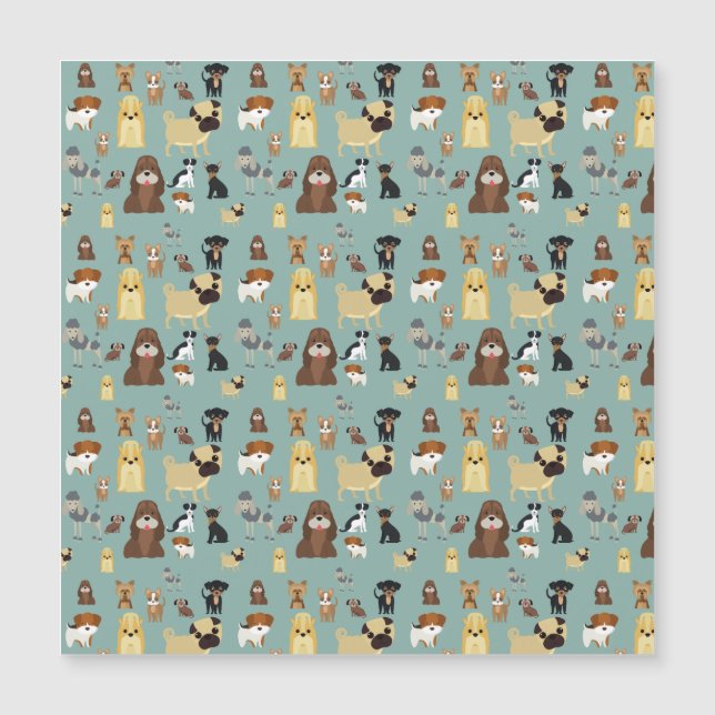 turquoise background dogs pattern (Front)