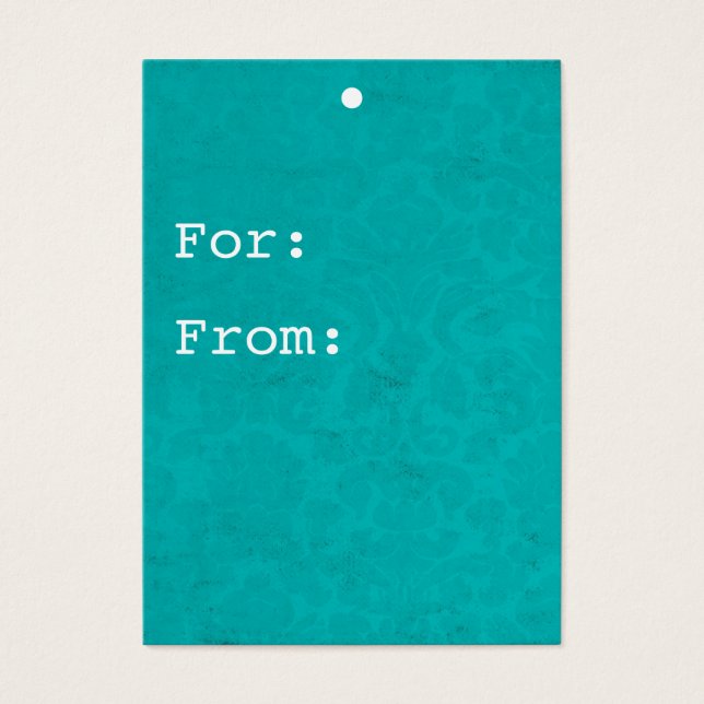 Turquoise Background Gift Tags (Front)