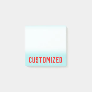 Turquoise Background & Red Bold Personalized Name Post-it Notes