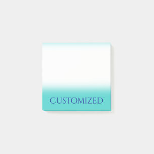 Turquoise Background w/ Dark Blue Elegant Name Post-it Notes