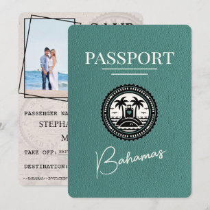 Turquoise Bahamas Passport Save The Date