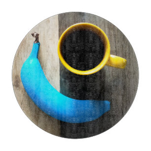 Turquoise Banana and Yellow Coffee Mug – Pop Art Cutting Board