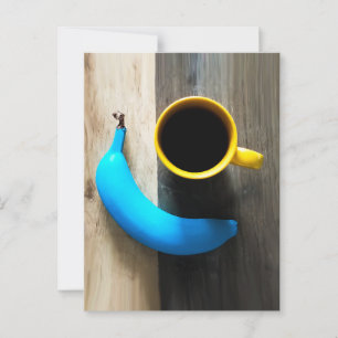 Turquoise Banana and Yellow Coffee Mug – Pop Art Postcard