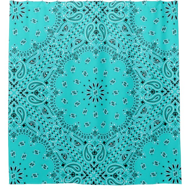 Turquoise Bandana Paisley Boho Hippie Glam Country (Front)
