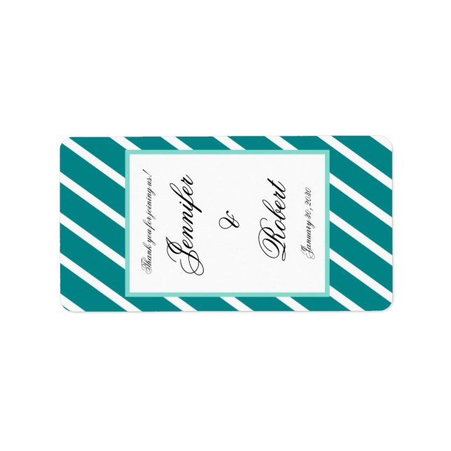 Turquoise bande blanche avec Étiquette à lèvres à  (Devant)