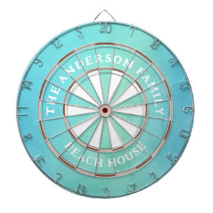 Turquoise Beach House Family Name Dartboard