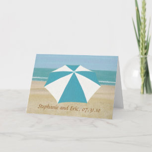 Turquoise Beach Parapluie Mariage Cartes d'invitat