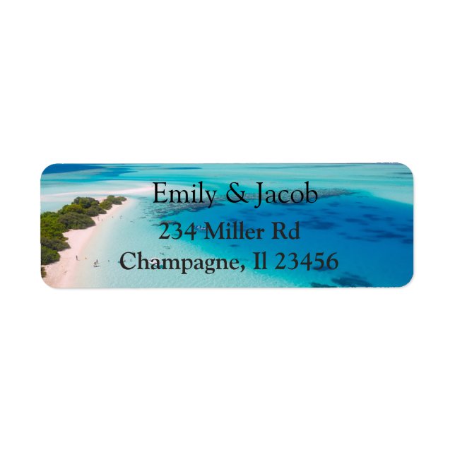 Turquoise Beach Photo Return Address Labels (Front)