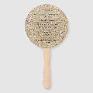 Turquoise Beach Sandy Toes Salty Kisses Program Hand Fan
