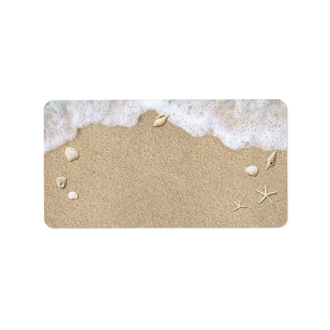 Turquoise Beach Waves Bat Mitzvah Address Labels (Front)