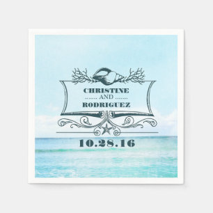 Turquoise Beach Wedding Napkin