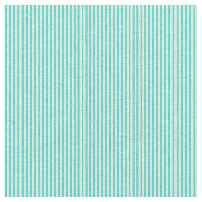 Turquoise & Beige Coloured Striped Pattern Fabric (Close Up)