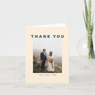 Turquoise + Beige Wes Anderson Carte de remercieme