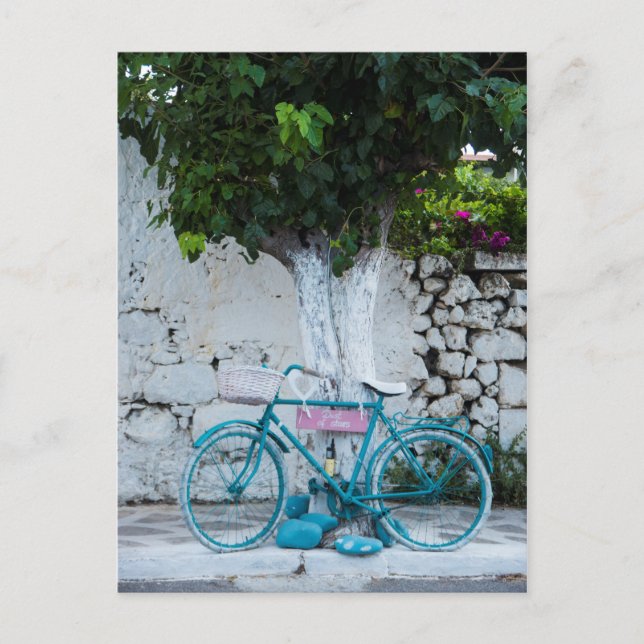 Turquoise Bicycle Postcard (Front)