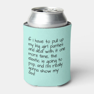 Turquoise Big Girl Panties Saying Name Personalize Can Cooler