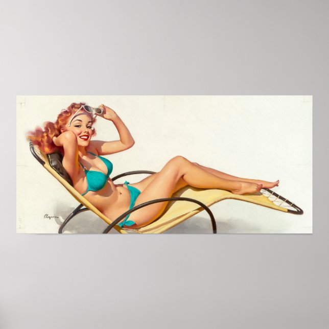 Turquoise bikini pin up poster (Front)