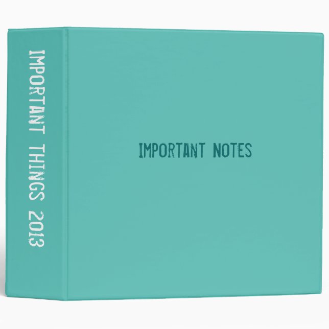 Turquoise  binder (Front/Spine)
