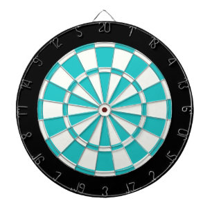 Turquoise Black And White Dartboard