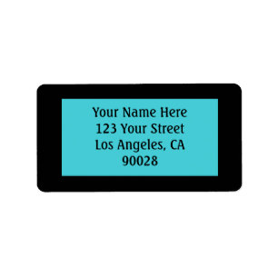 turquoise black colour label