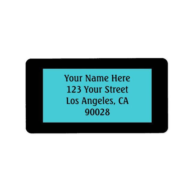 turquoise black colour label (Front)