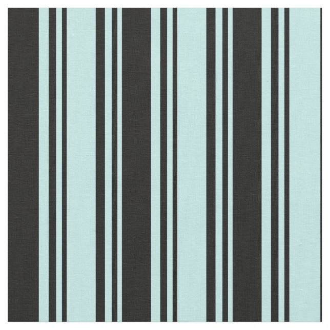 Turquoise & Black Coloured Lined/Striped Pattern Fabric (Close Up)