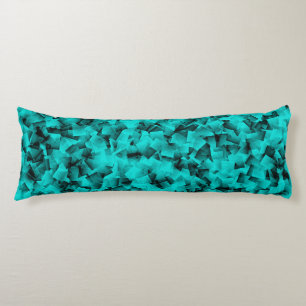 Turquoise Black Cubism Abstract Pattern Body Pillow