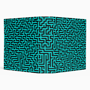 Turquoise Black Maze Lines Binder