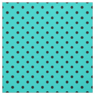 Turquoise Black Spotty Polka Dot Pattern Fabric