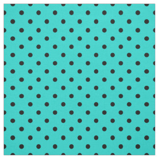 Turquoise Black Spotty Polka Dot Pattern Fabric
