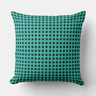Turquoise Black Weave Pattern Throw Pillow