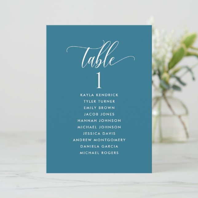 Turquoise bleu, Cartes de plan d'assise avec des n (Debout devant)