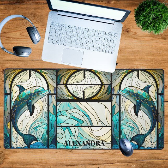 Turquoise bleu dauphin look de verre tendu (Créateur téléchargé)