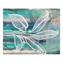 Turquoise Bleu & Turquoise Aquarelle Botanique Mod