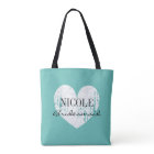 Turquoise bleu vintage amour coeur bridesmaid sac 