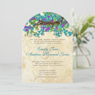Turquoise bleu violet Enchanted Forest Invitations