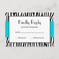 Turquoise bleu Zèbre moderne RSVP