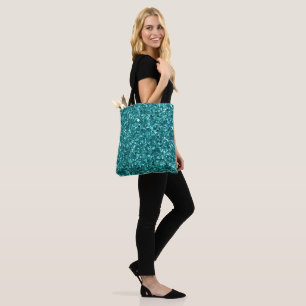 Turquoise Bling, sparkle and glitter Tote Bag