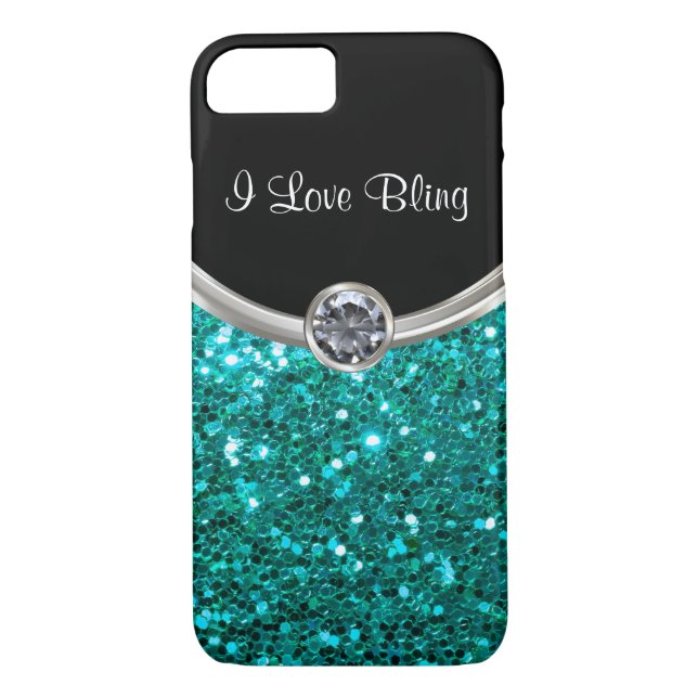 Turquoise Bling Style Case-Mate iPhone Case (Back)