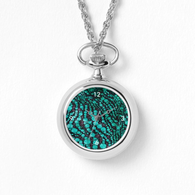 Turquoise Bling Zebra Watch (Front)