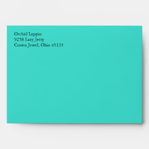 Turquoise Blue A7 Envelopes With Return Address