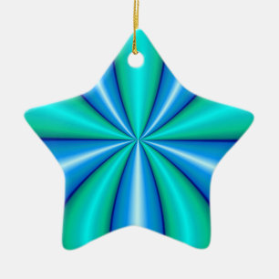 turquoise blue abstract art ceramic ornament