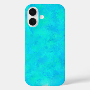 Turquoise Blue Abstract Pattern iPhone 16 Case